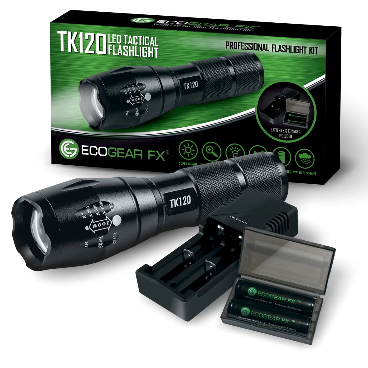 TK120 Professional Rechargeable Flashlight Kit